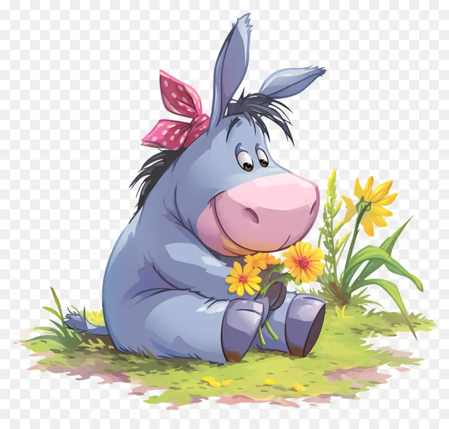 Eeyore，Çiçekli Eşek PNG