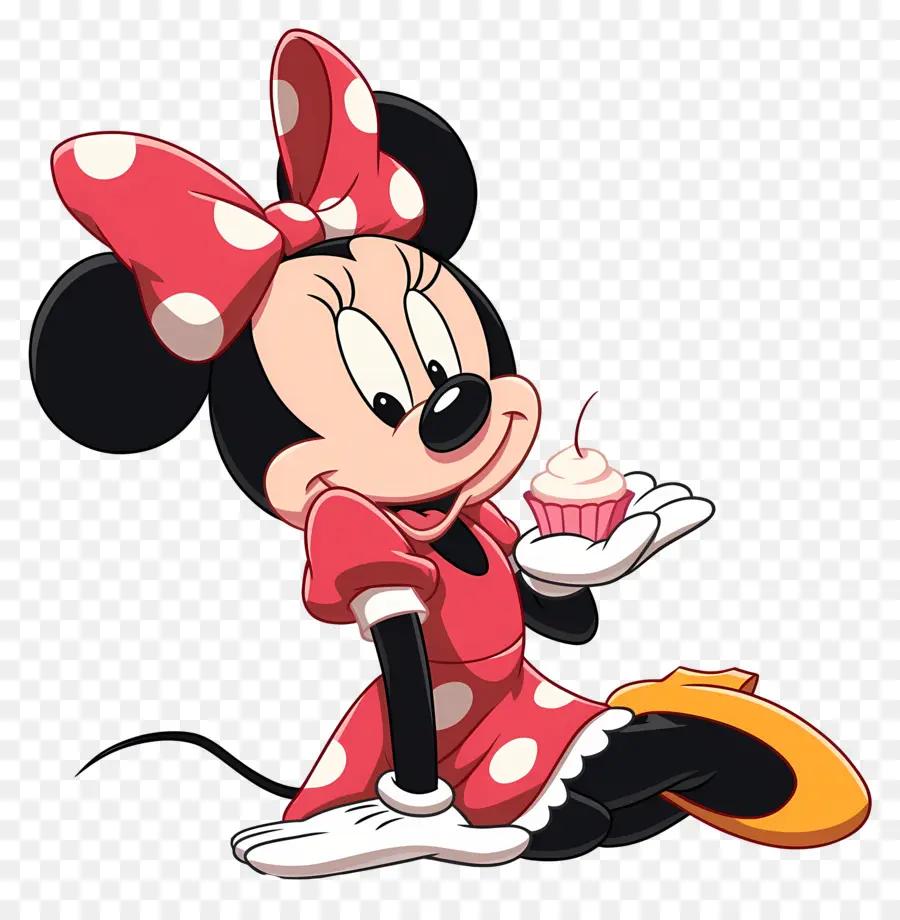 Minnie Fare，Cupcake Ile Karikatür Fare PNG