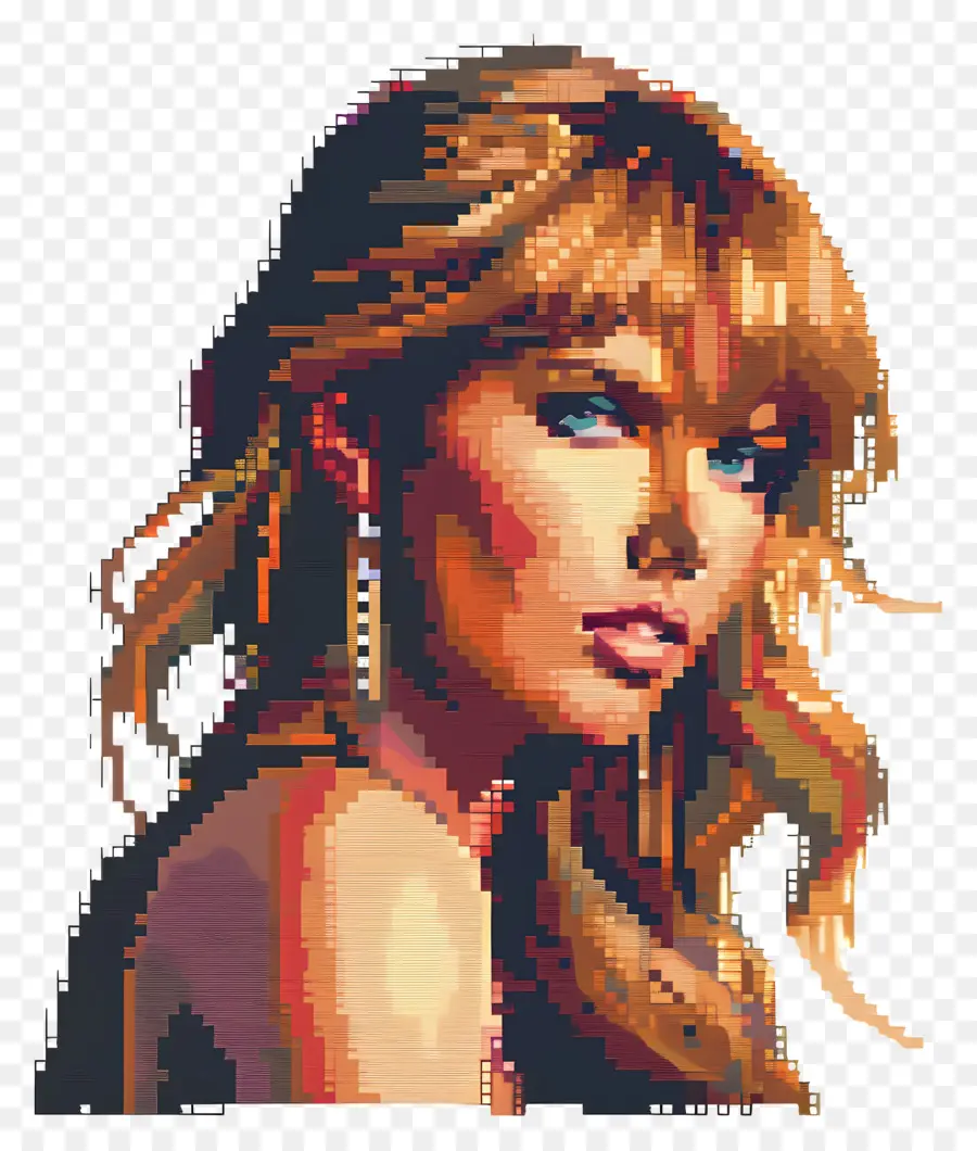 Piksel Taylor Swift，Piksel Sanat Portresi PNG