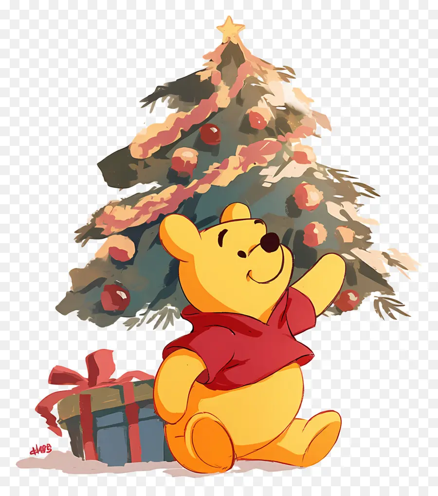 Winnie The Pooh，Noel Ağacı Ile Ayı PNG