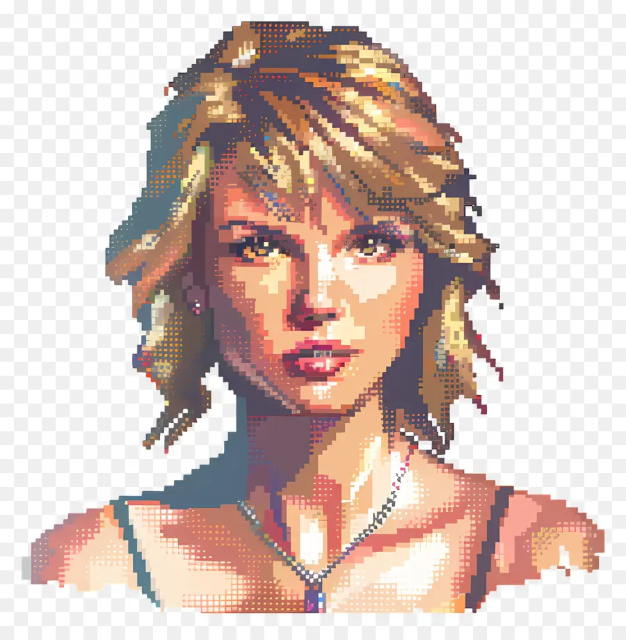 Piksel Taylor Swift，Piksel Sanat Portresi PNG