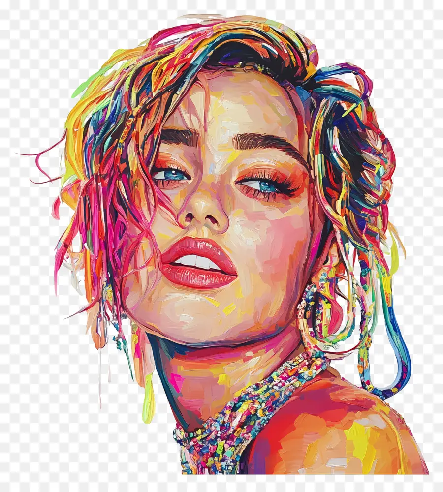 Miley Cyrus，Renkli Portre PNG