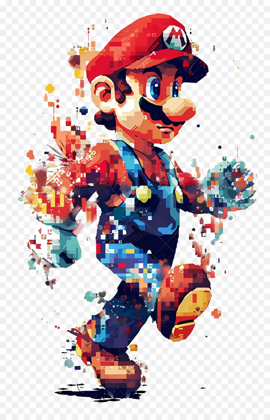 Piksel Mario，Renkli Mario PNG