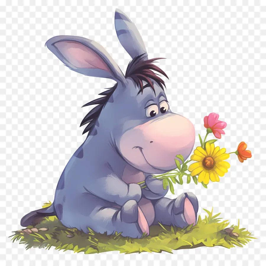 Eeyore，Çiçekli Eşek PNG