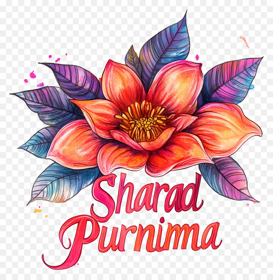 Sharad Purnima，Renkli çiçek PNG