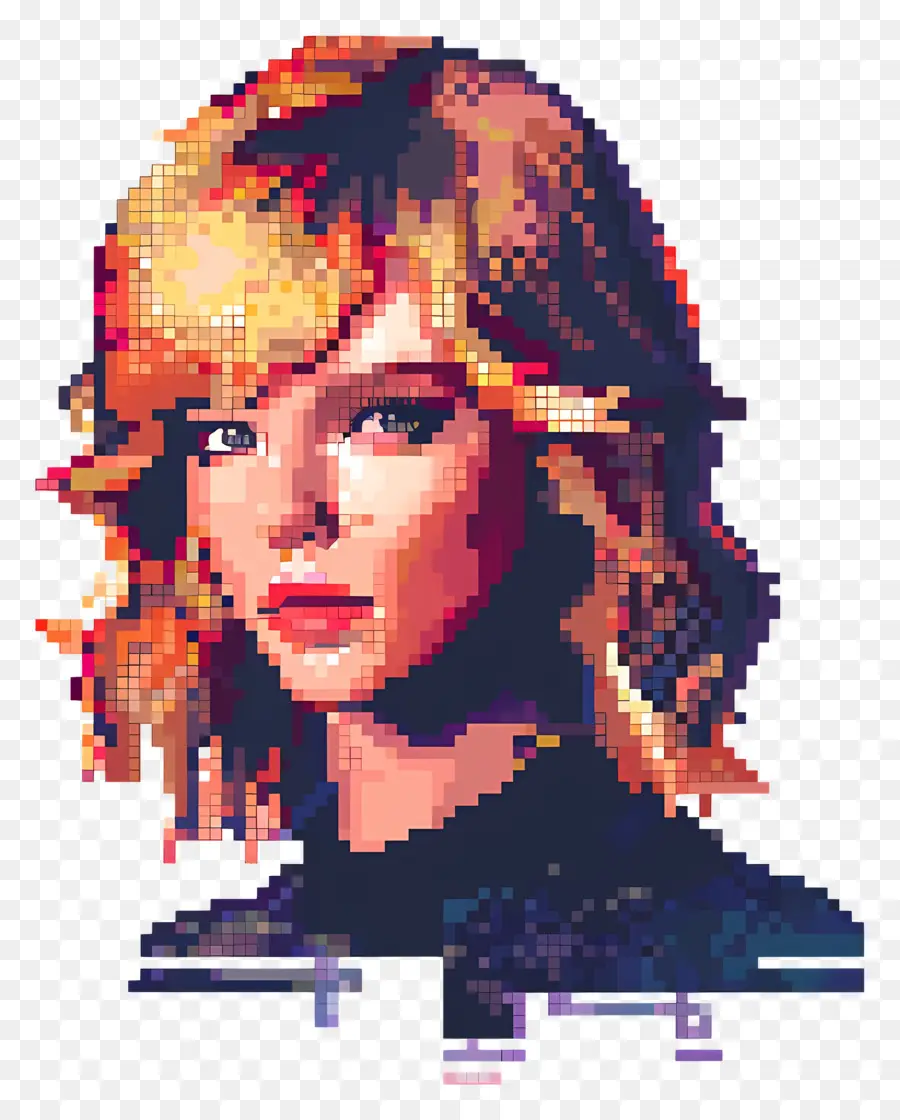 Piksel Taylor Swift，Piksel Sanat Portresi PNG