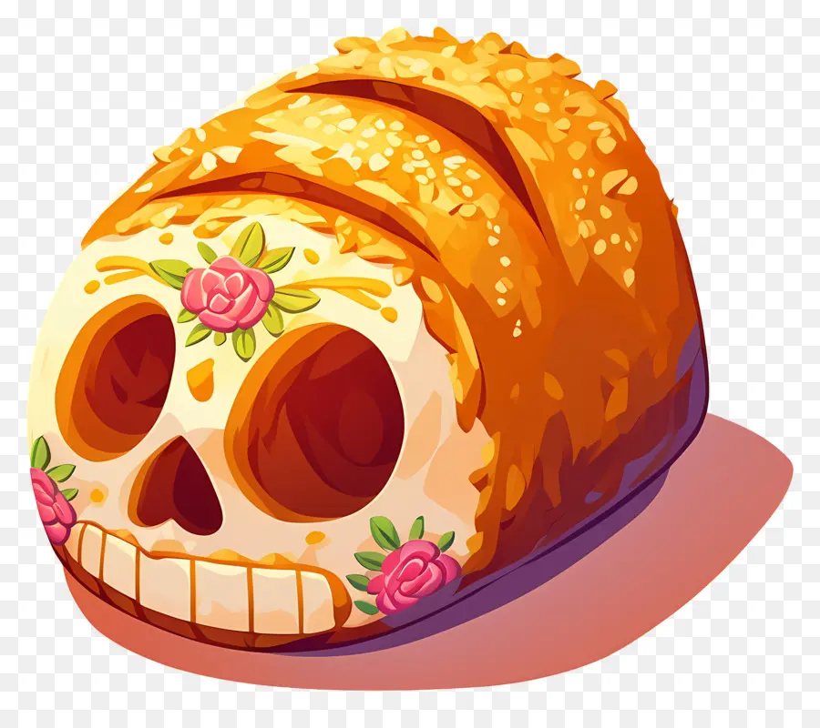 Pan De Muerto，Dekorlu Ekmek PNG