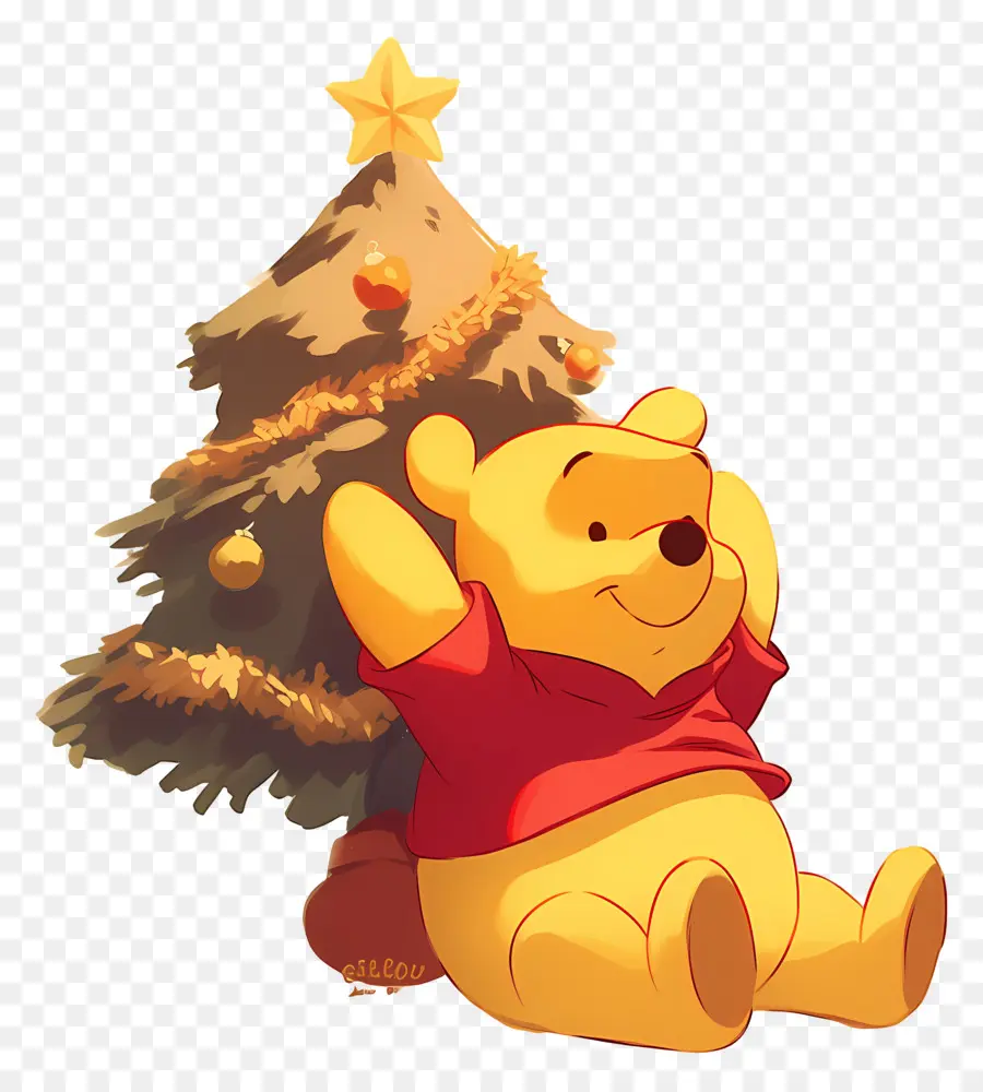 Winnie The Pooh，Noel Ağacı Ile Ayı PNG