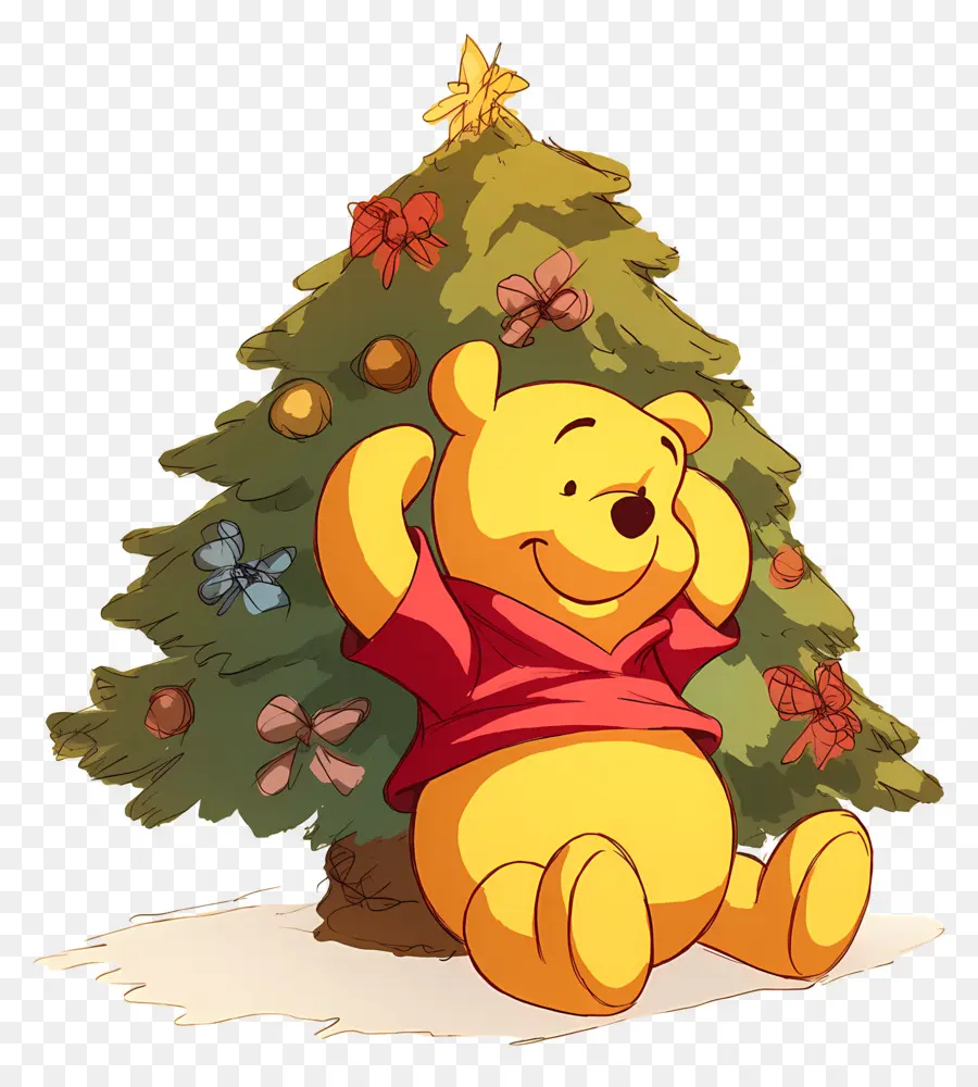 Winnie The Pooh，Noel Ağacı Ile Ayı PNG