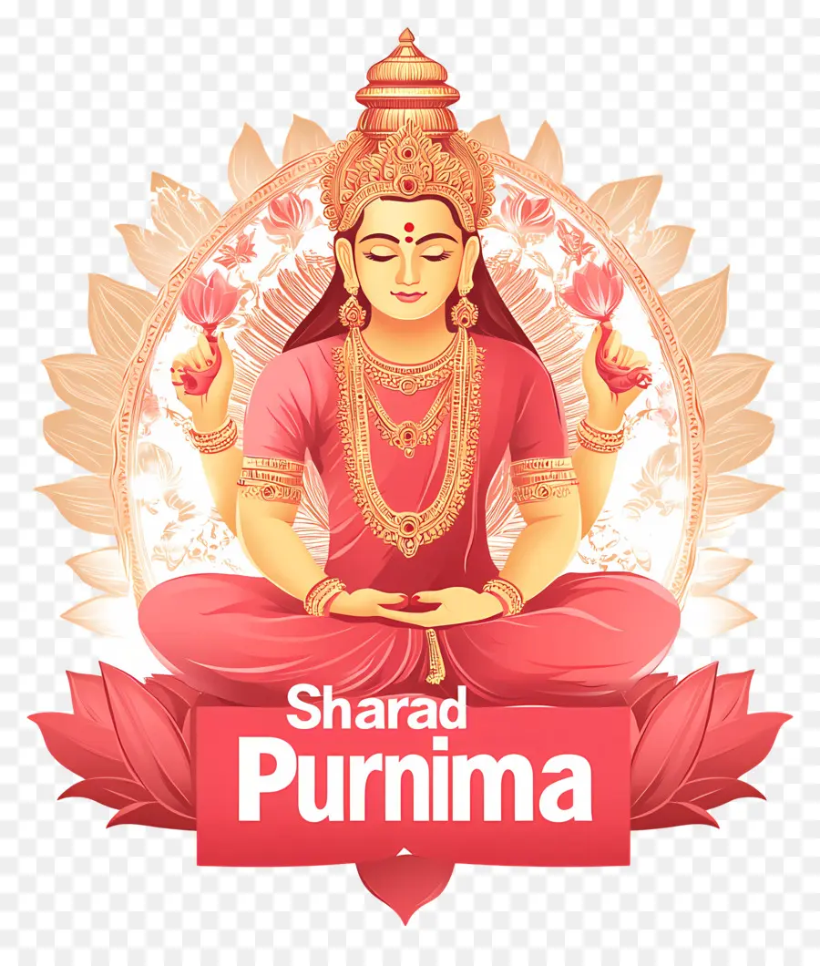 Sharad Purnima，Tanrıça Illüstrasyonu PNG