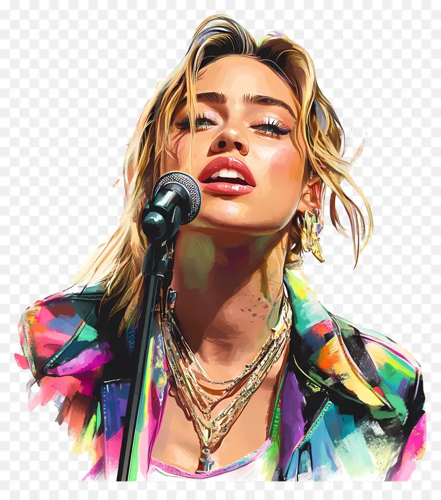 Miley Cyrus，Renkli Şarkıcı PNG