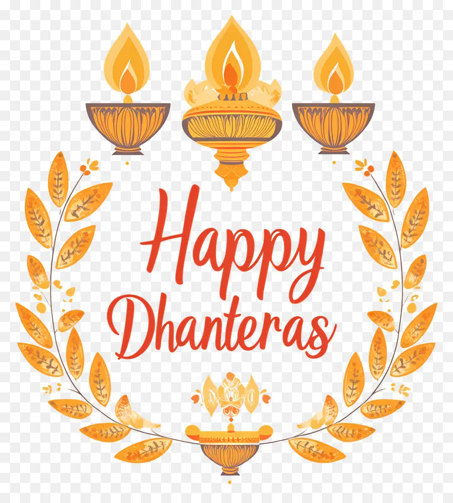 Mutlu Dhanteralar，Mutlu Dhanteras Lambalarla Tebrik PNG