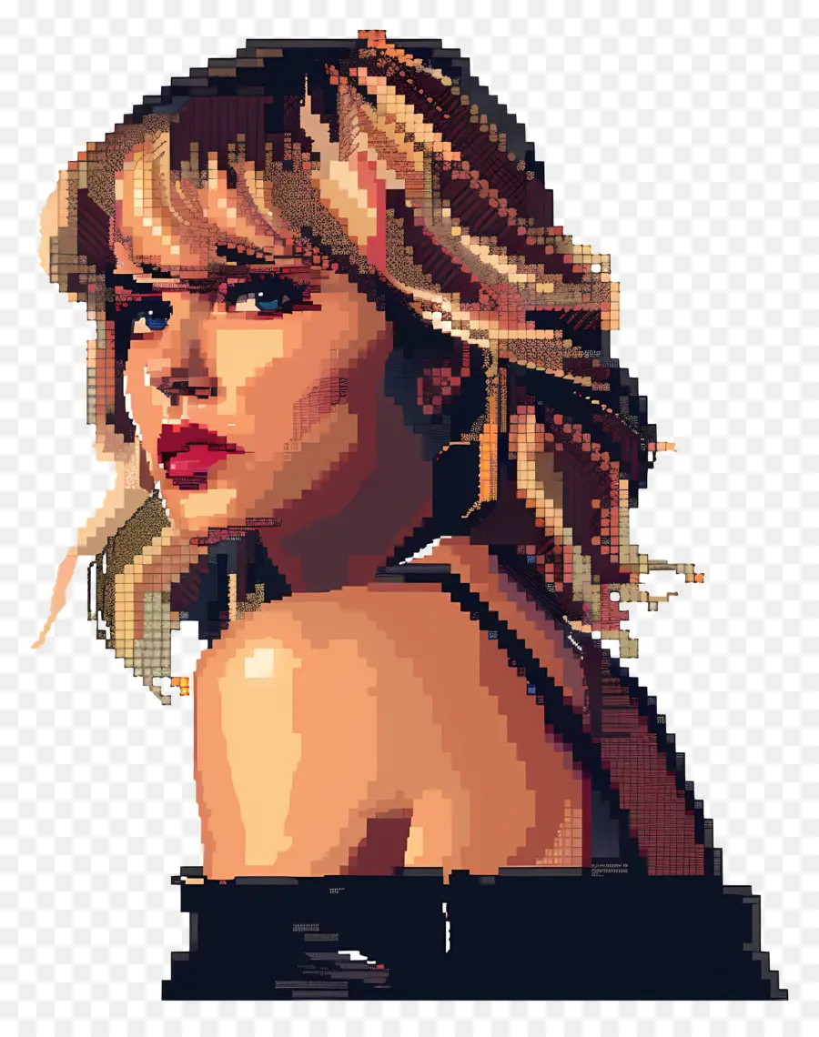 Piksel Taylor Swift，Piksel Sanat Portresi PNG