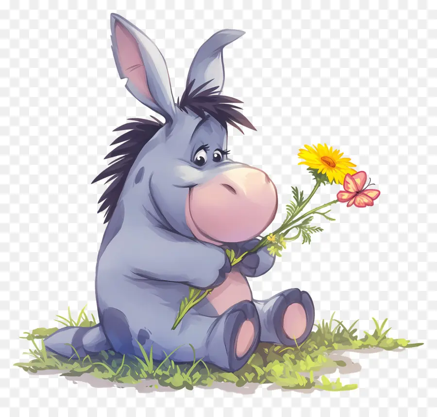 Eeyore，Çiçekli Eşek PNG