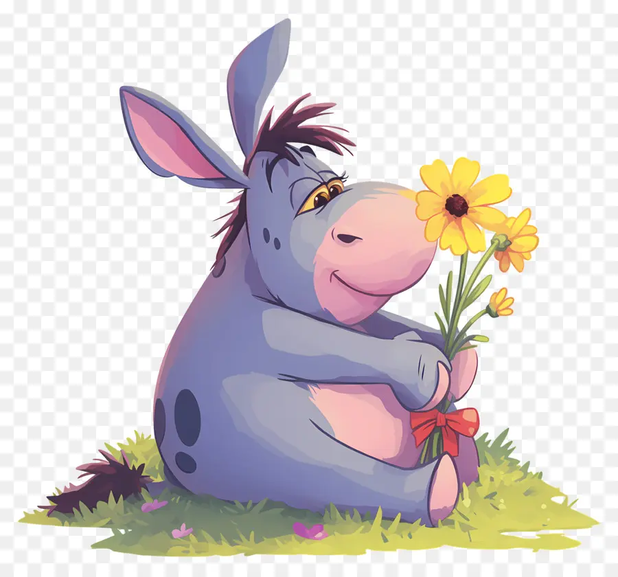 Eeyore，Çiçekli Eşek PNG