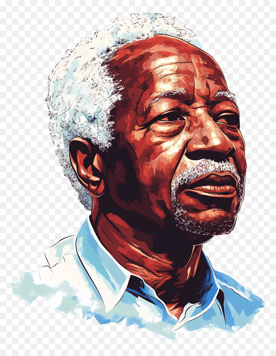 Julius Nyerere，Yaşlı Adam Renkli Illüstrasyon PNG