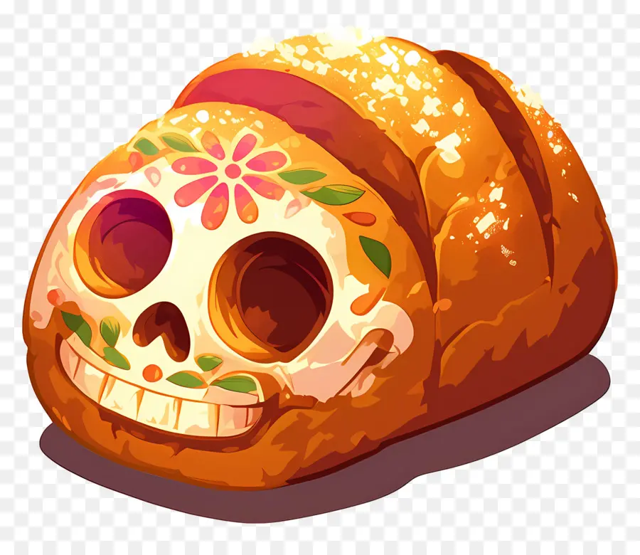 Pan De Muerto，Dekorlu Ekmek PNG