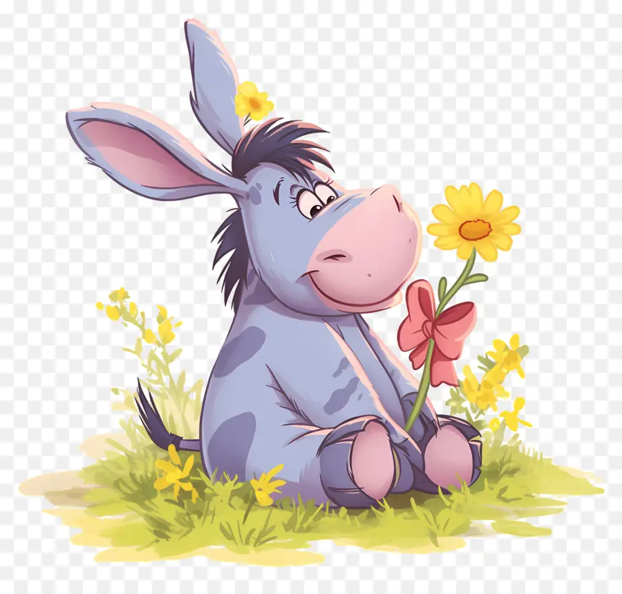 Eeyore，Çiçekli Eşek PNG