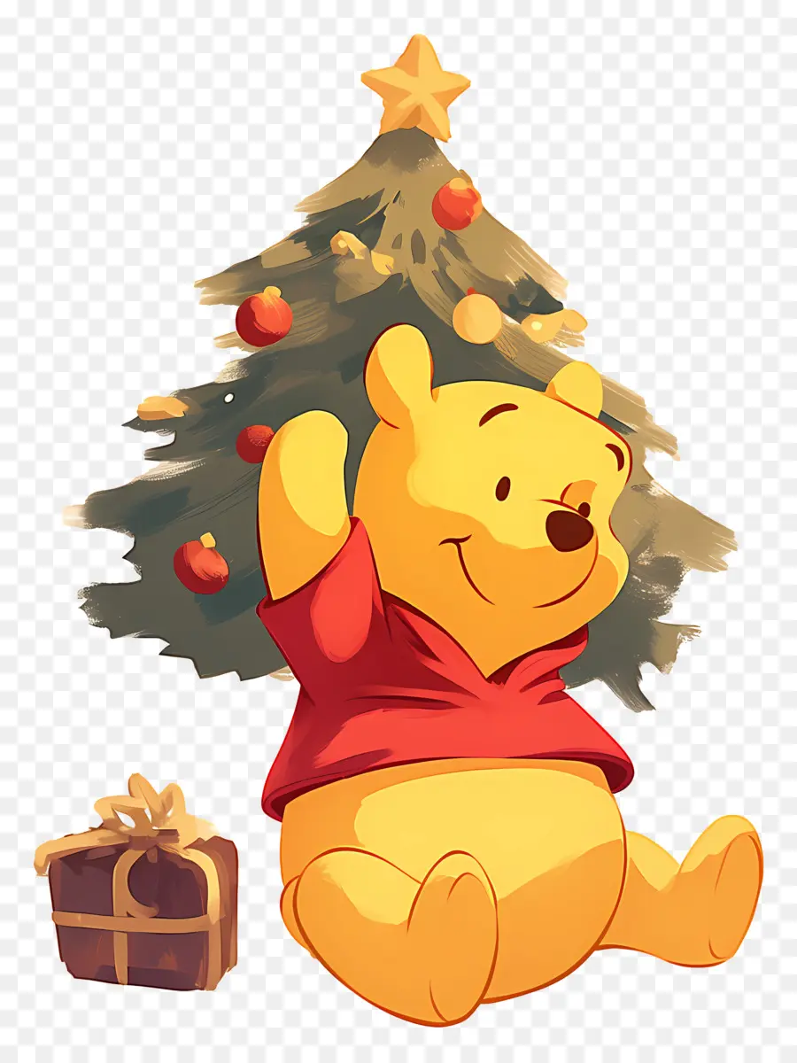 Winnie The Pooh，Noel Ağacı Ile Ayı PNG