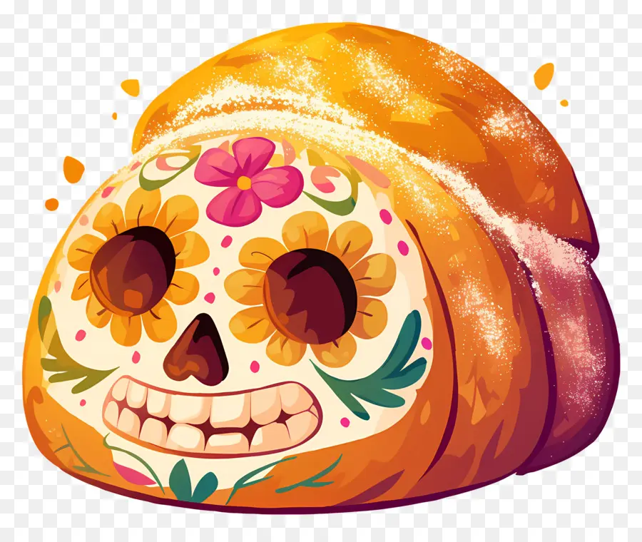 Pan De Muerto，Dekorlu Ekmek PNG