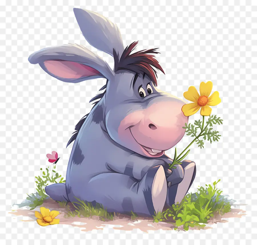 Eeyore，Çiçekli Eşek PNG