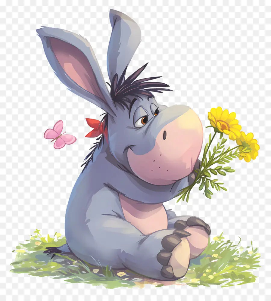 Eeyore，Çiçekli Eşek PNG