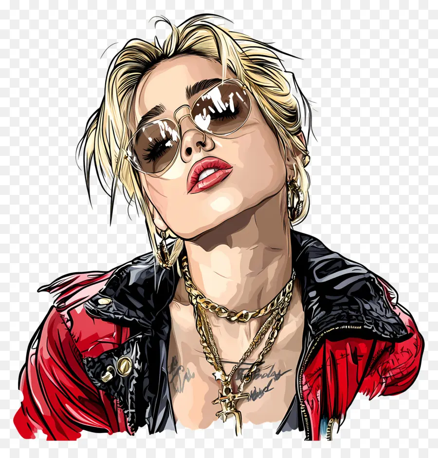 Miley Cyrus，Stilize Portre PNG