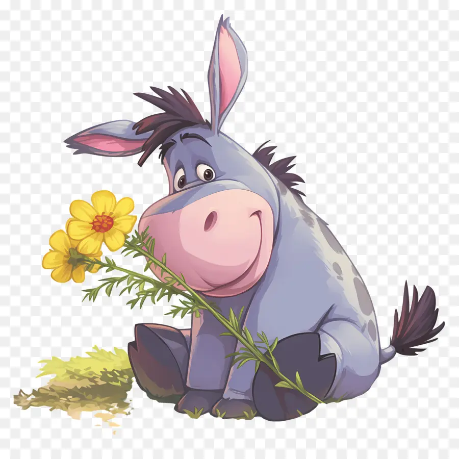 Eeyore，Çiçekli Eşek PNG