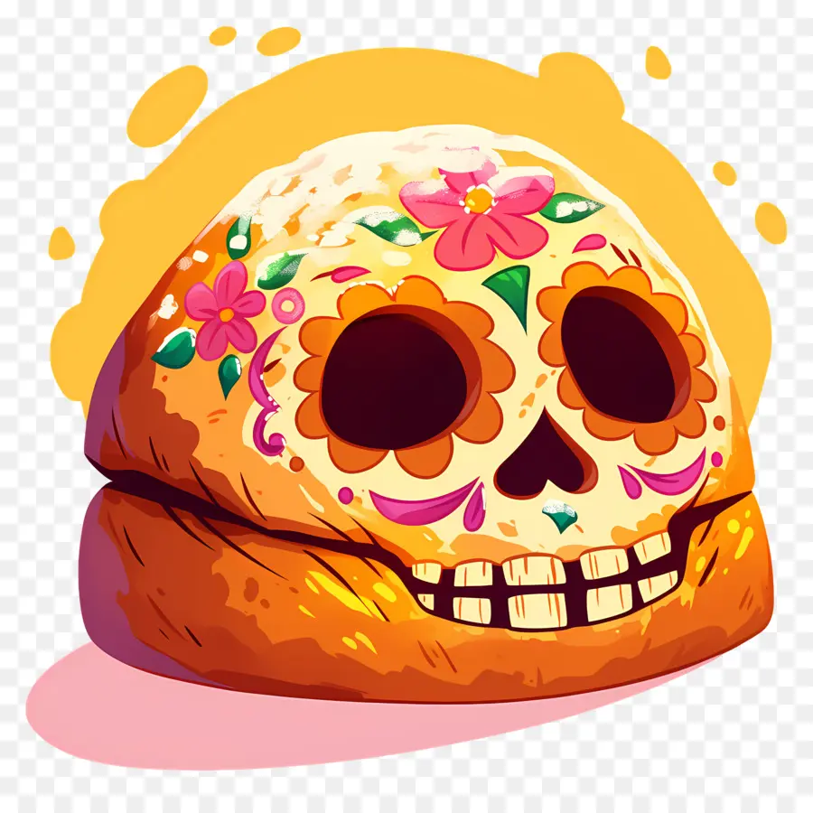 Pan De Muerto，Dekorlu Ekmek PNG