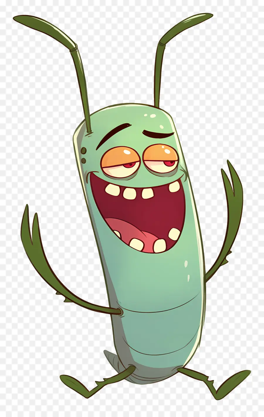 Plankton，Yeşil çizgi Film Karakteri PNG