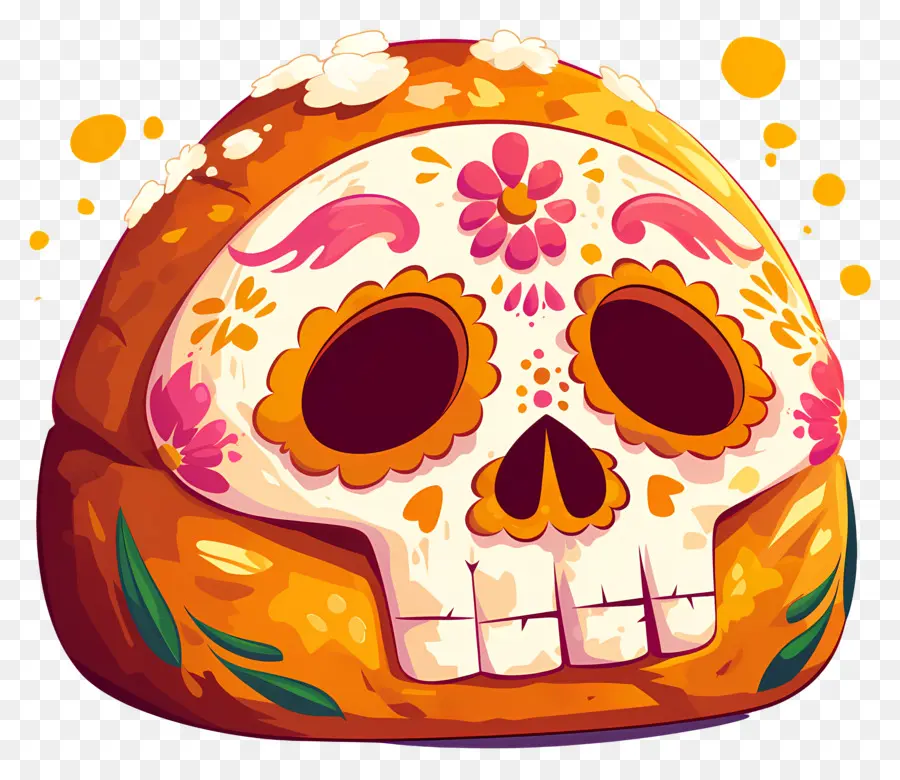 Pan De Muerto，Dekorlu Ekmek PNG