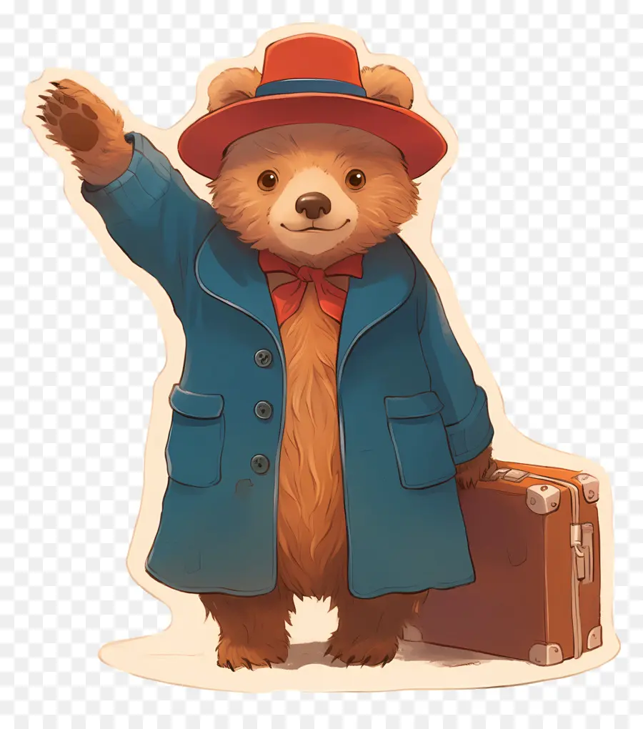 Paddington，Kırmızı şapkalı Ve Bavullu Ayı PNG