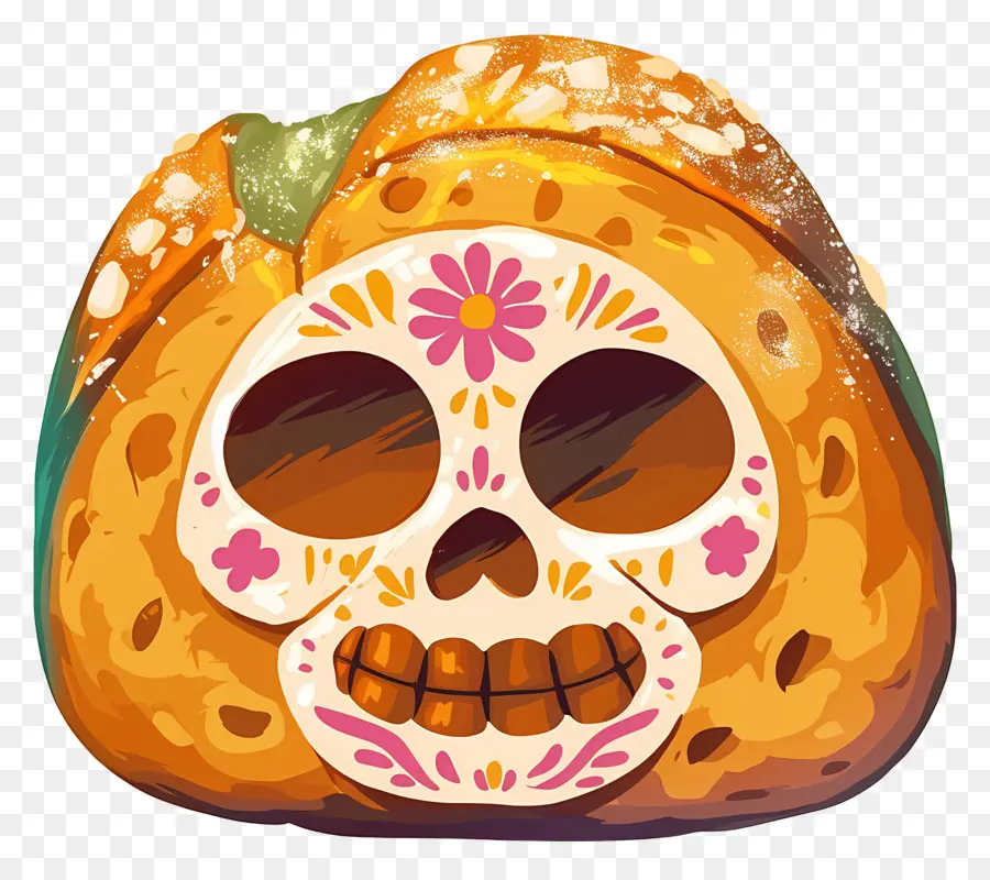 Pan De Muerto，Dekorlu Ekmek PNG