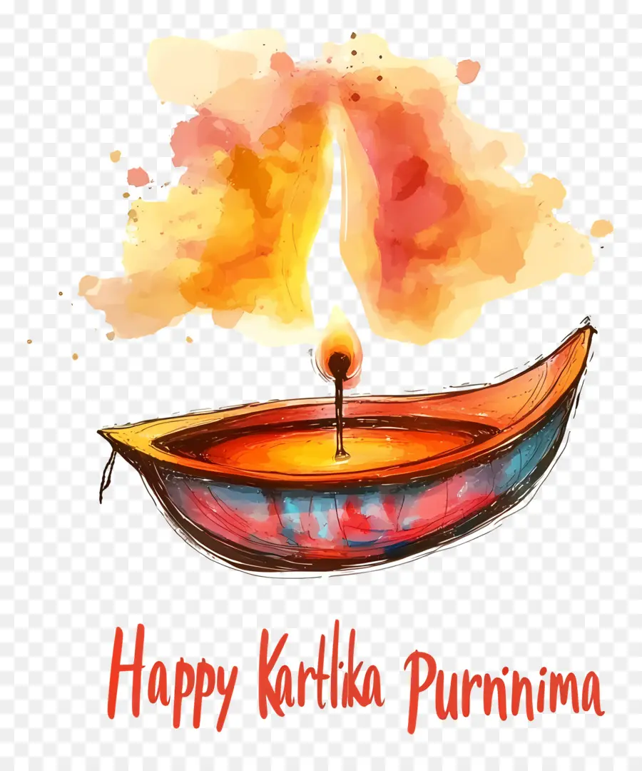 Mutlu Karthika Purnima，Alevli Tek Diya PNG