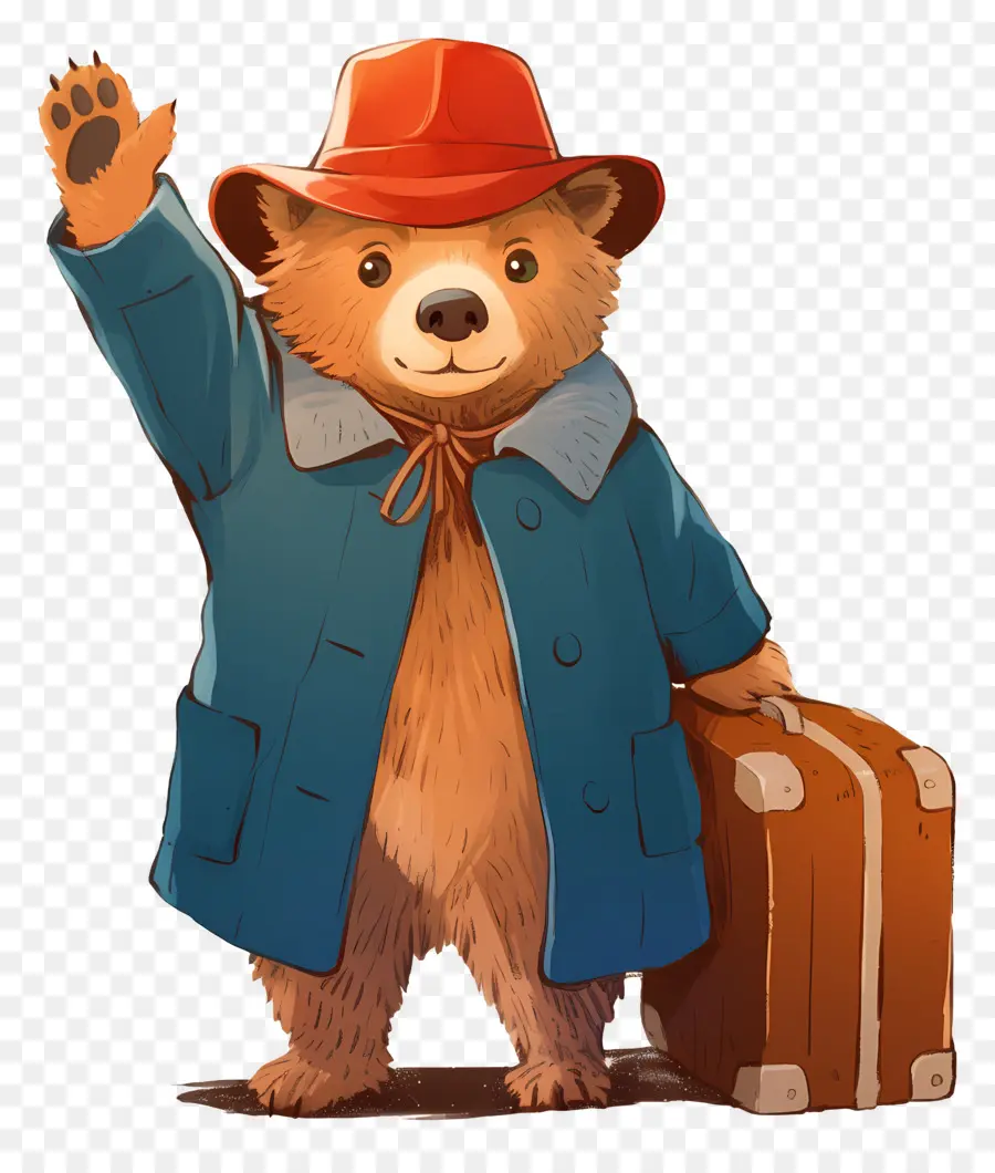 Paddington，Kırmızı şapkalı Ve Bavullu Ayı PNG