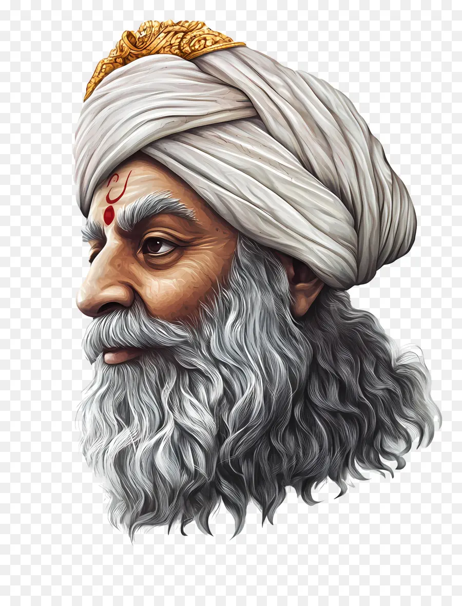 Guru Nanak Jayanti，Türbanlı Yaşlı Adam PNG