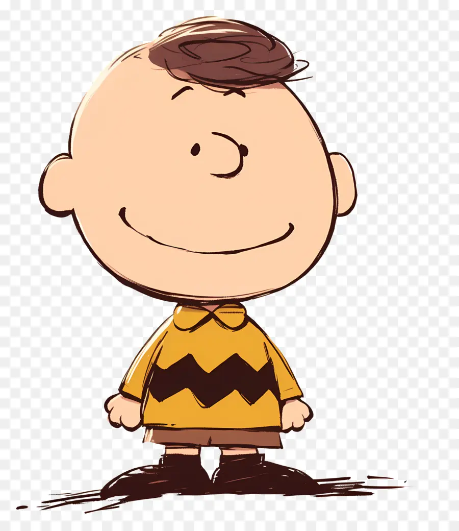 Charlie Brown，Sarı Gömlekli çizgi Film çocuğu PNG