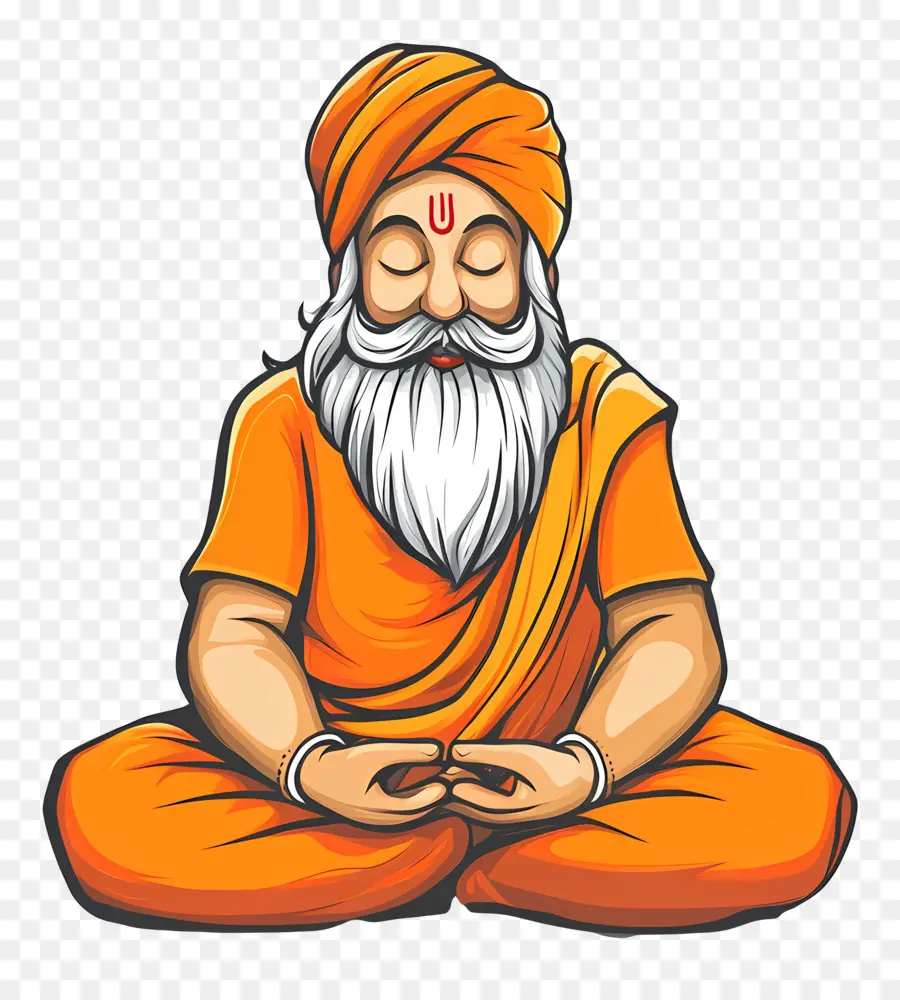 Guru Nanak Jayanti，Meditasyon Yapan Şekil PNG