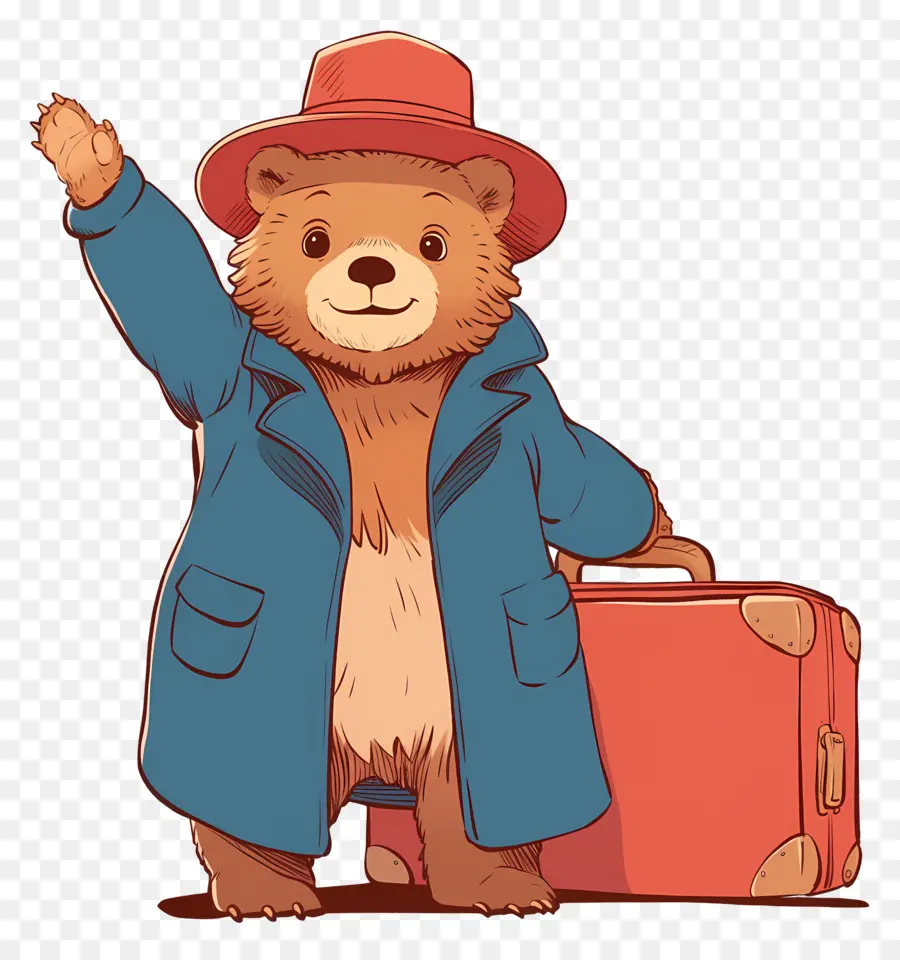 Paddington，Kırmızı şapkalı Ve Bavullu Ayı PNG