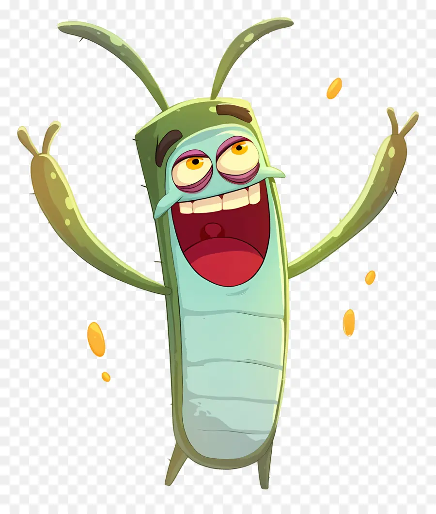 Plankton，Yeşil çizgi Film Karakteri PNG