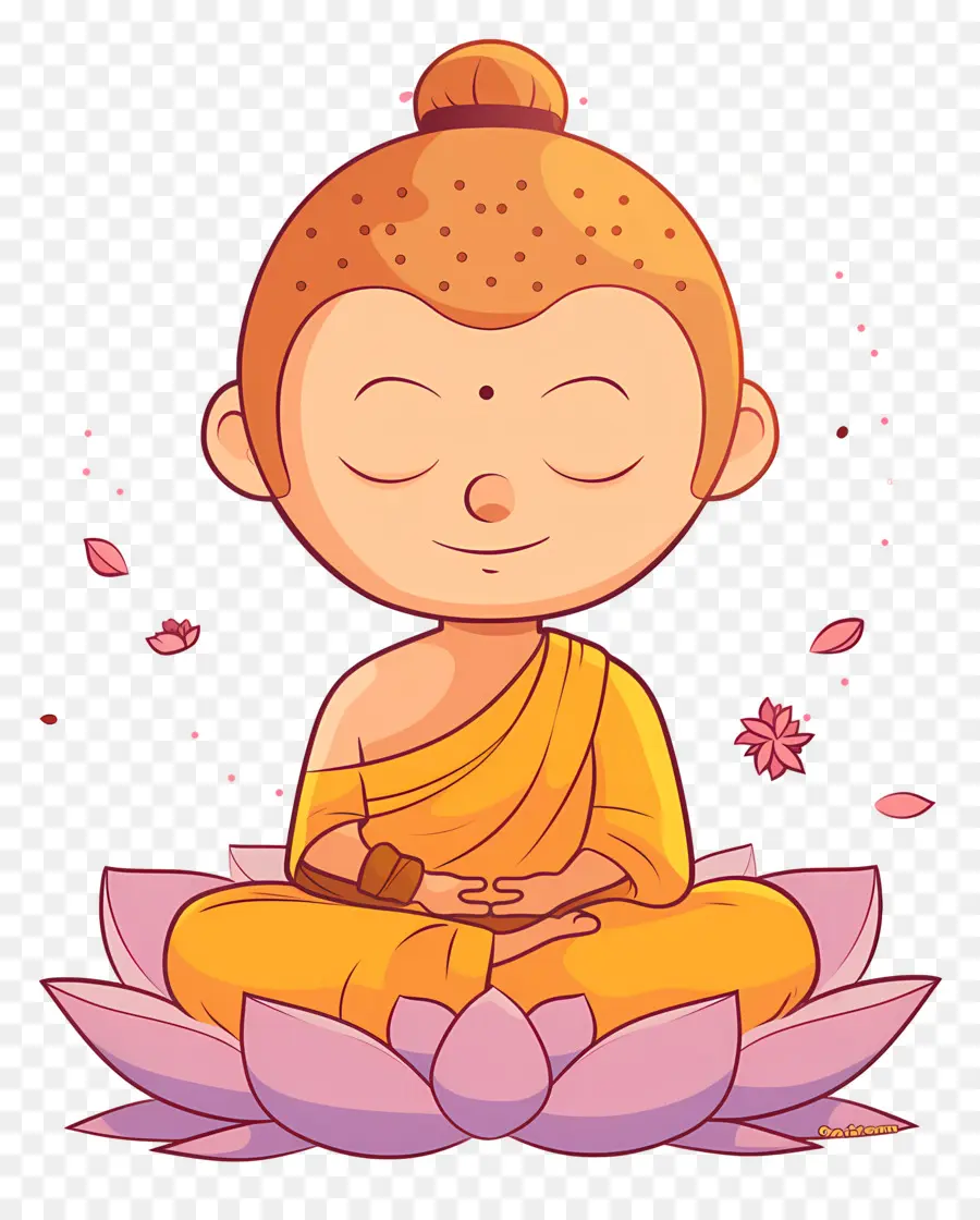 Buda，Lotus üzerinde Meditasyon Yapan Keşiş PNG