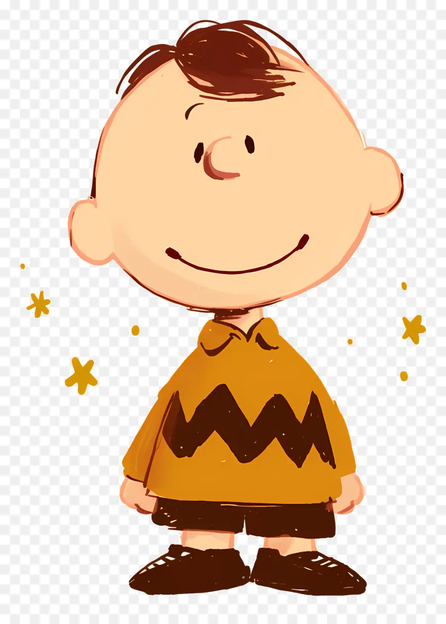 Charlie Brown，Sarı Gömlekli çizgi Film çocuğu PNG