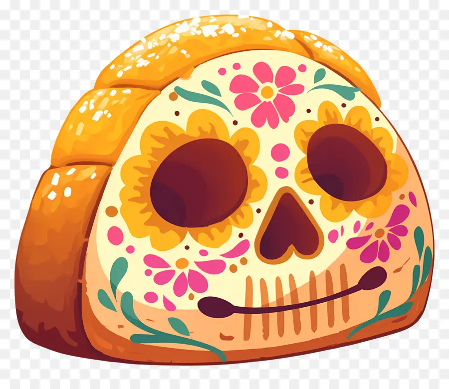 Pan De Muerto，Dekorlu Ekmek PNG