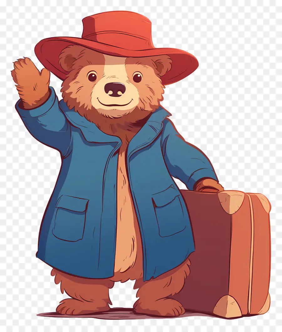 Paddington，Kırmızı şapkalı Ve Bavullu Ayı PNG