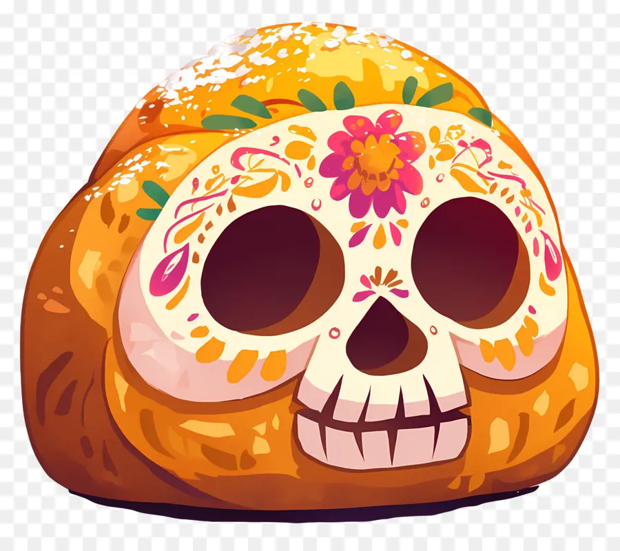 Pan De Muerto，Dekorlu Ekmek PNG