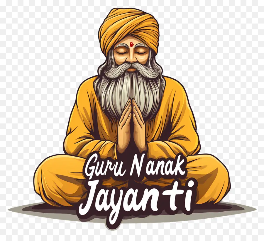 Guru Nanak Jayanti，Meditasyon Yapan Şekil PNG