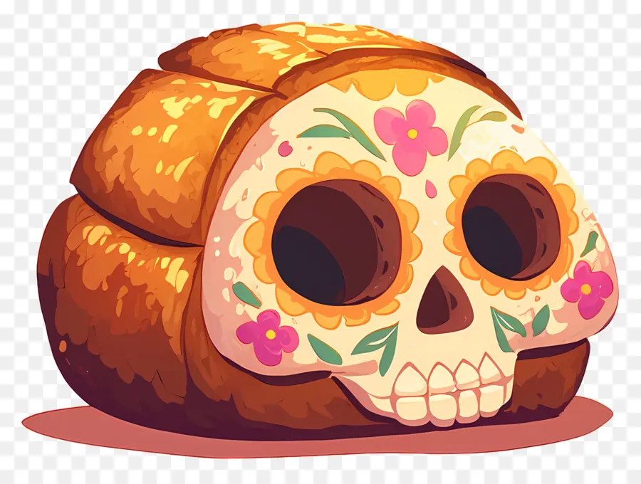 Pan De Muerto，Dekorlu Ekmek PNG