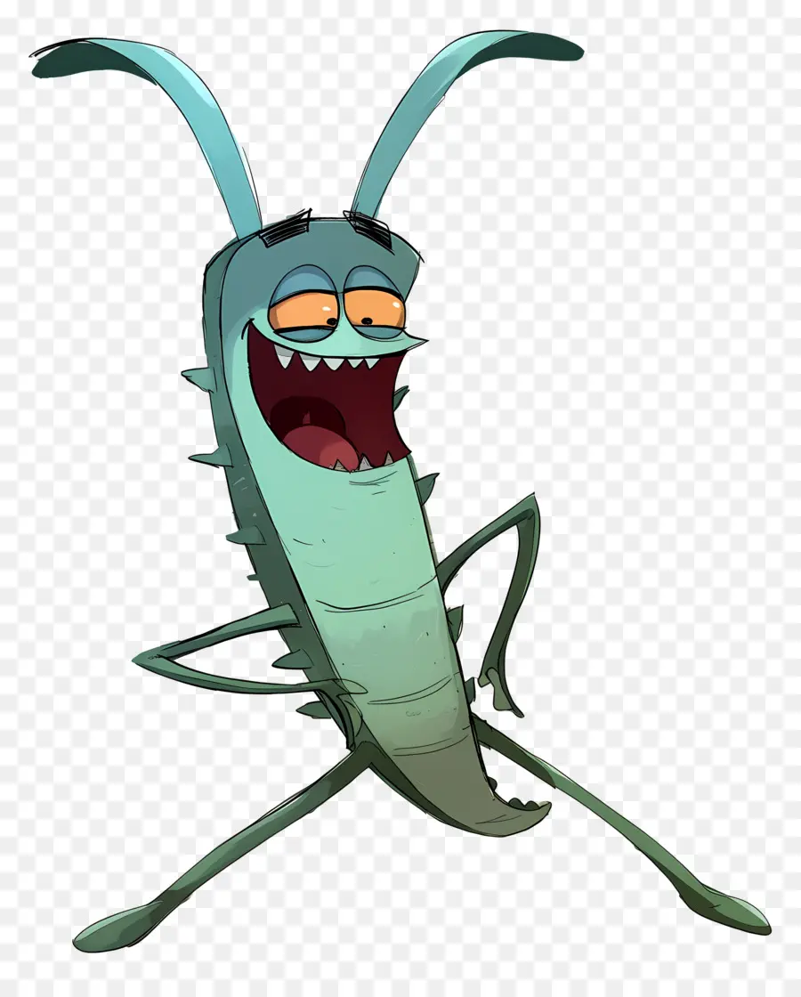 Plankton，Yeşil çizgi Film Karakteri PNG