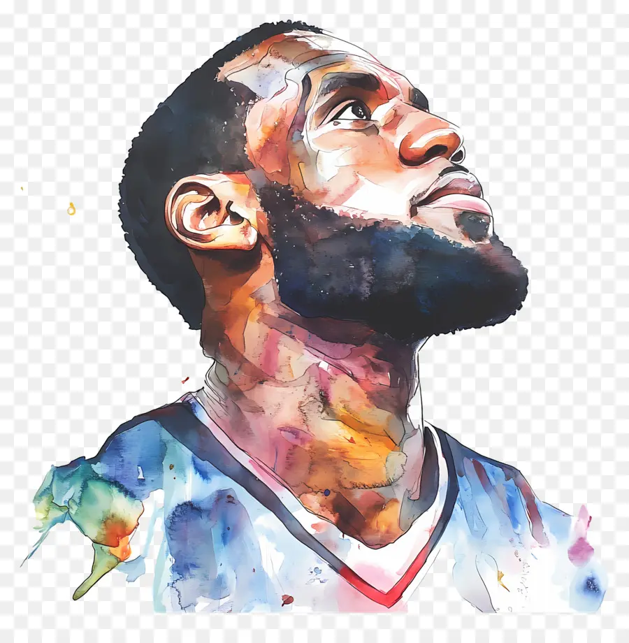 Lebron James，Suluboya Portre PNG