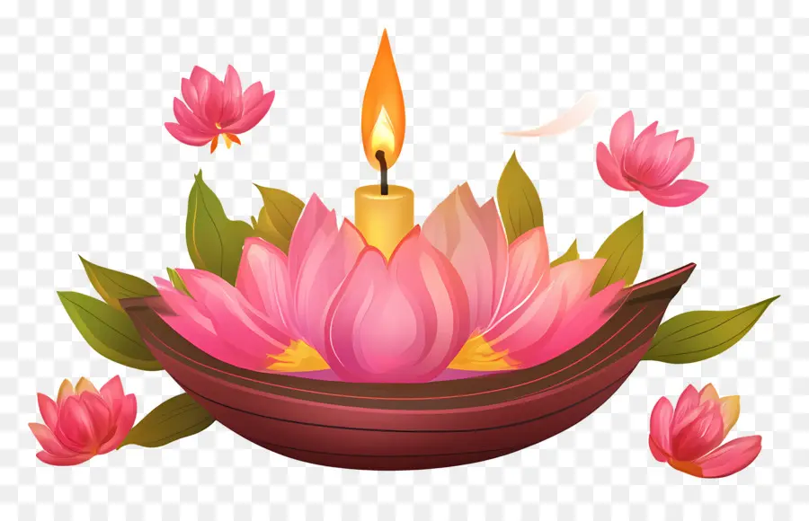 Karthika Purnima，Lotus Ve Mumlar PNG